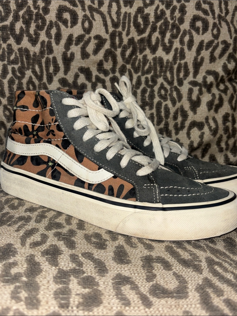 Vans sk8-hi 38 Decon suede canvas floral hippie lace up high top sneakers 8